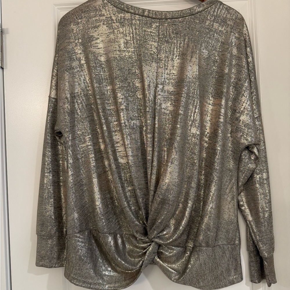 Metallic Twist-Front Top